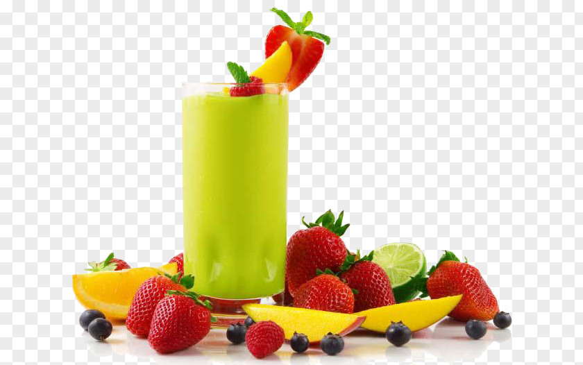Strawberry And Juice Smoothie Milkshake Health Shake Cafe PNG