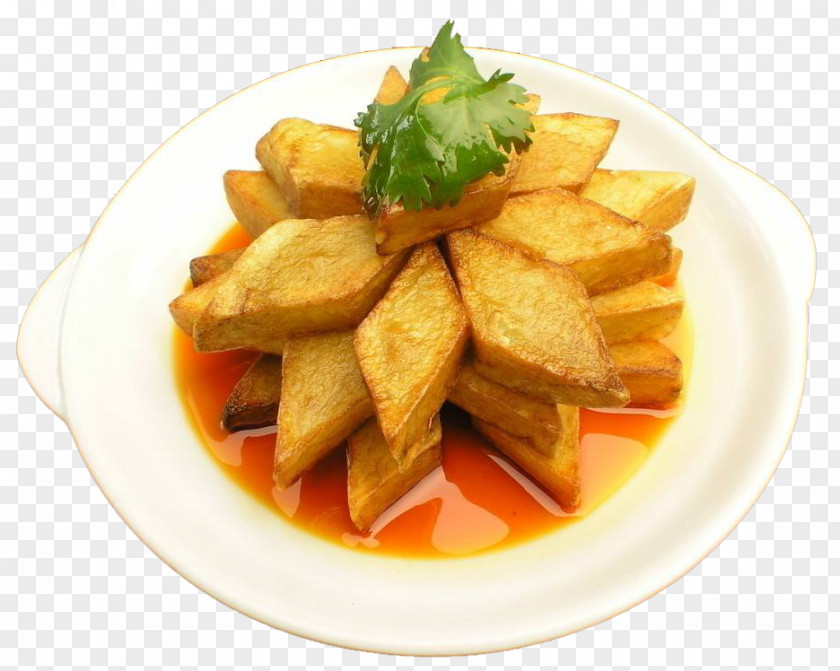 Braised Oil Tofu Potato Wedges French Fries Food Steaming Vegetable PNG