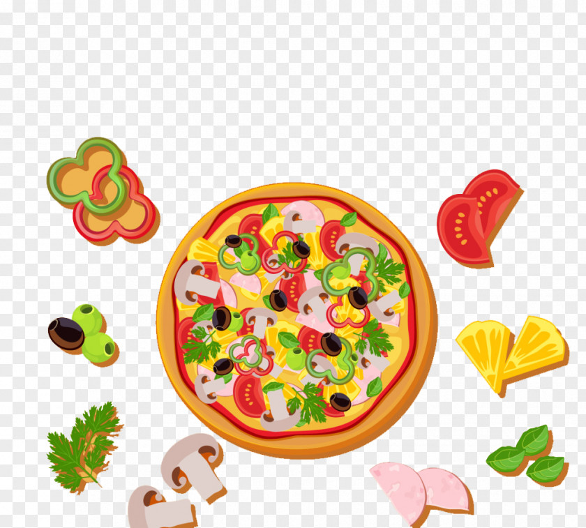 Cartoon Pizza Hamburger PNG