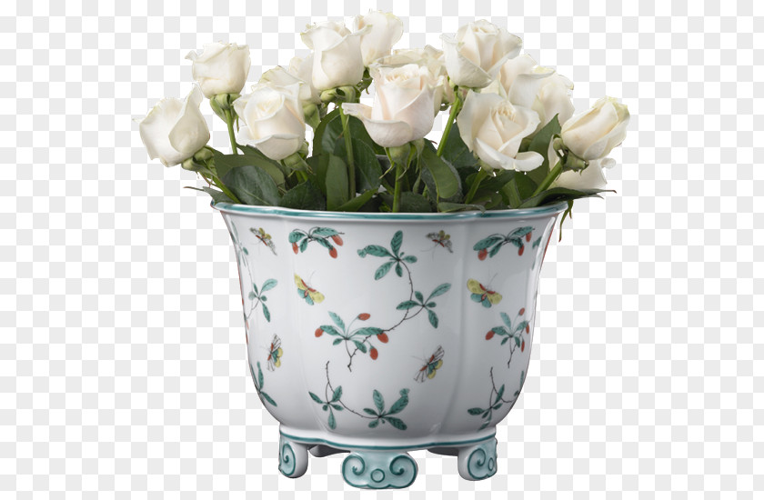 Mug Garden Roses Flowerpot Mottahedeh & Company Famille Verte PNG