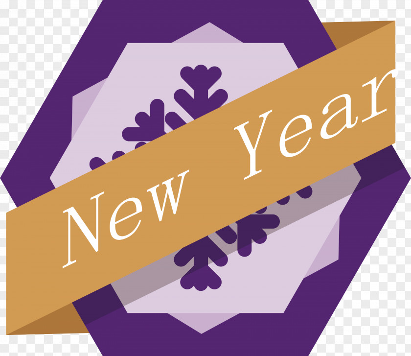 Purple New Year Tag PNG