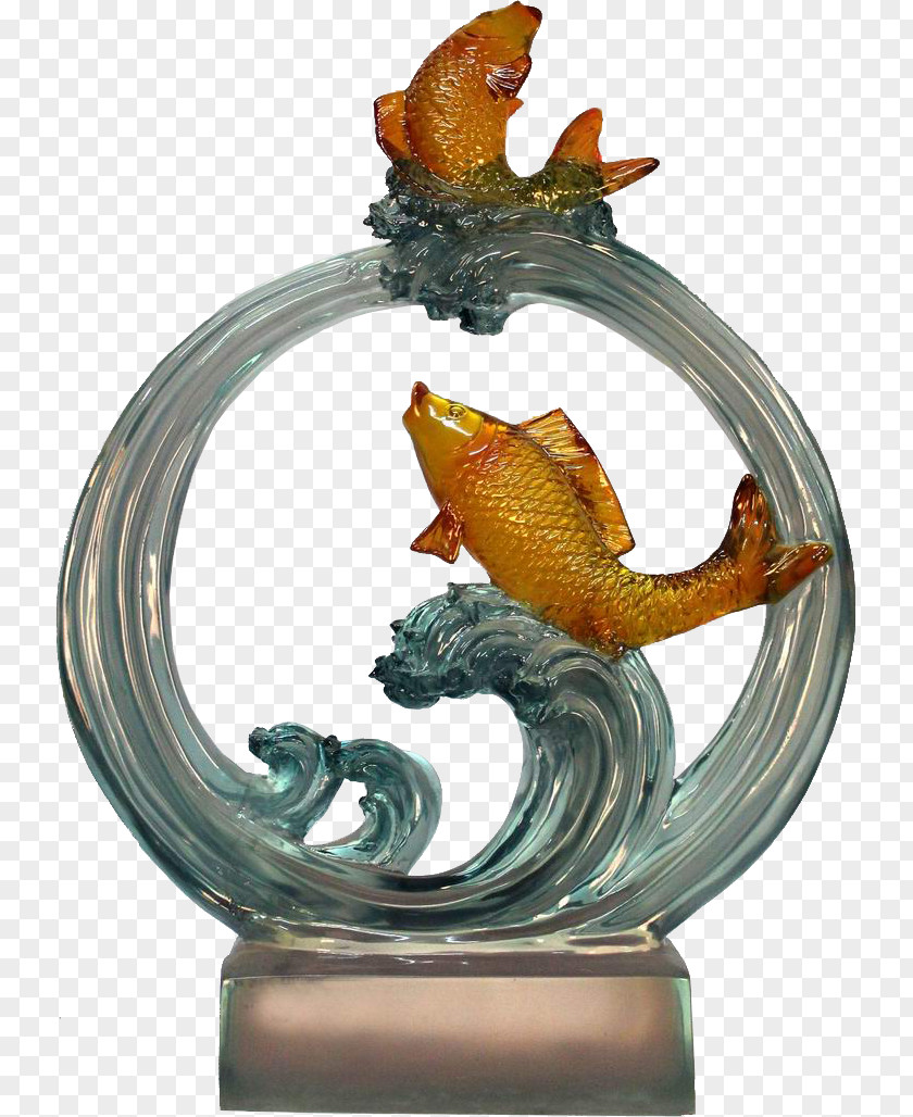 Glass Goldfish Ornaments Sculpture Art Craft PNG