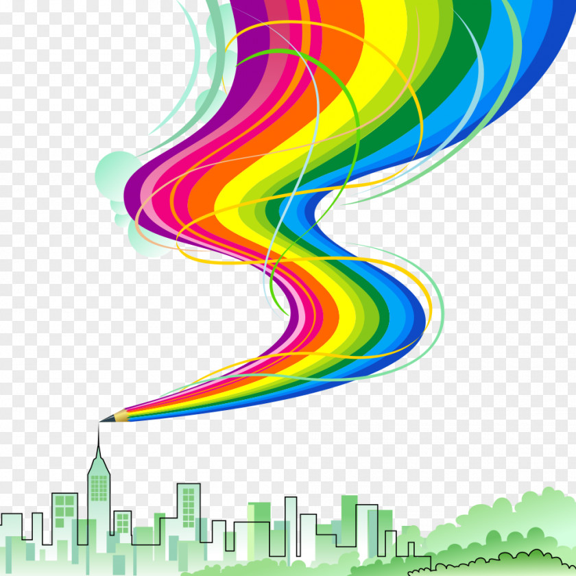 Creative Pencil Rainbow Color PNG