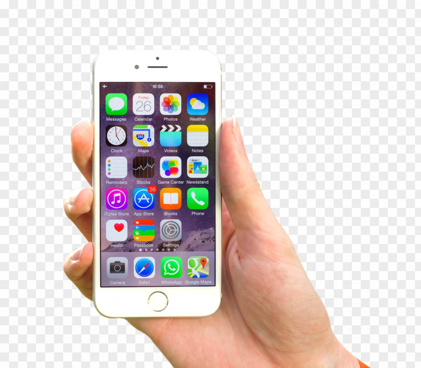 Hand Holding IPhone 6 Plus Business Telephone System Mobile App PNG