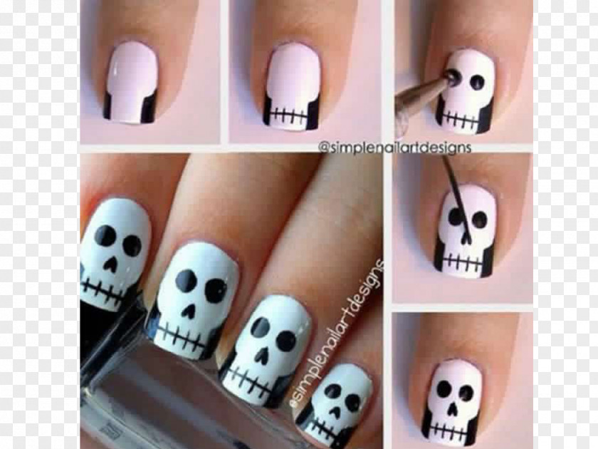 Nail Art & Design Skull Apply PNG