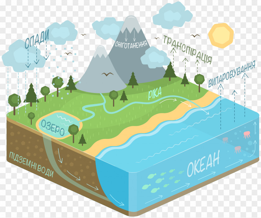United Kingdom Water Cycle Diagram Condensation Evaporation PNG