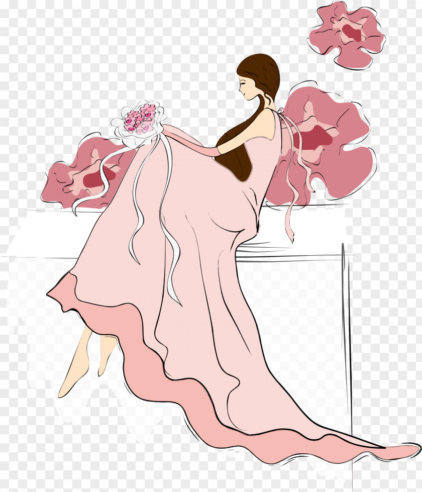 Beautiful Dress Sitting On The Cupboard Illustration PNG