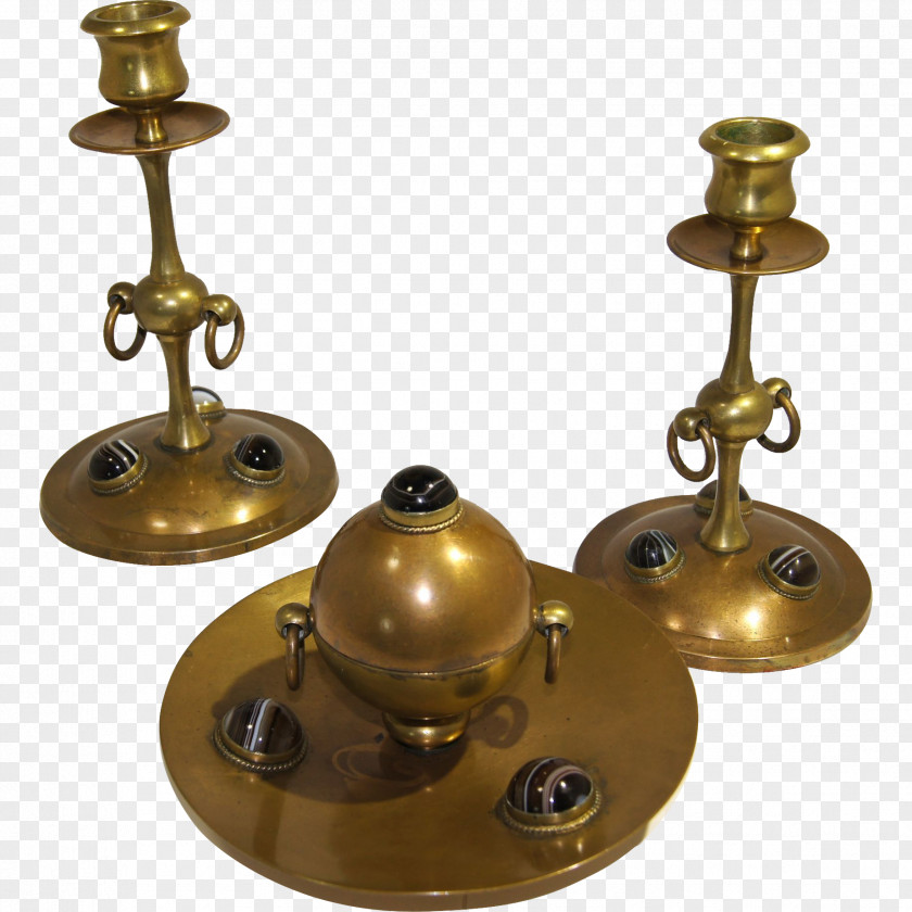 Brass Inkwell Agate Candlestick Metal PNG