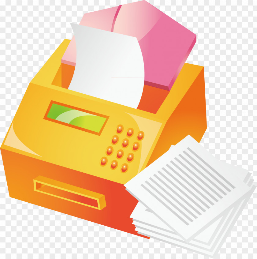 Cartoon Printer Picture Paper Icon PNG