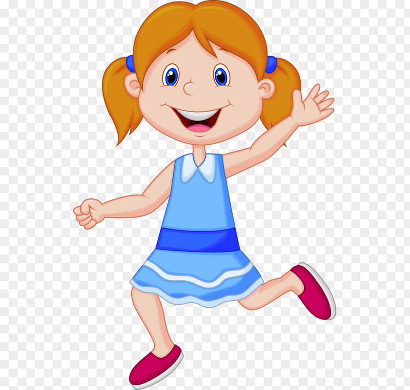 Child Cartoon PNG , Happy little girl clipart PNG