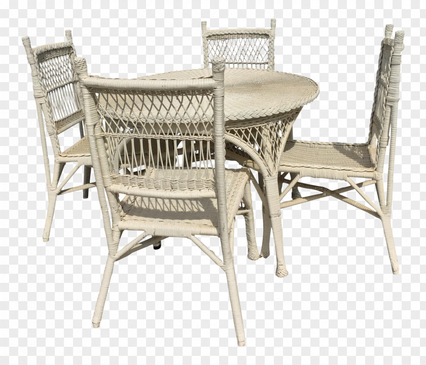 Noble Wicker Chair Table Armrest PNG