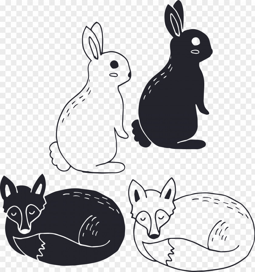 The Rabbit And Fox Silver Cartoon PNG