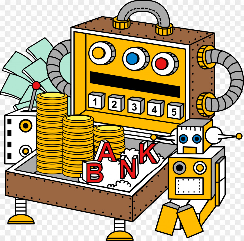 Vector Cartoon Robot Machine PNG