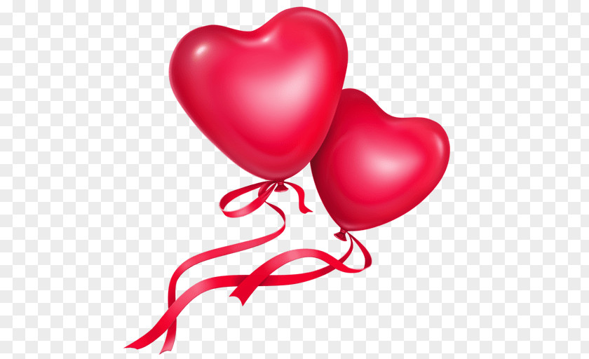 Heart Balloons With Ribbons PNG Ribbons, two red heart balloons clipart PNG