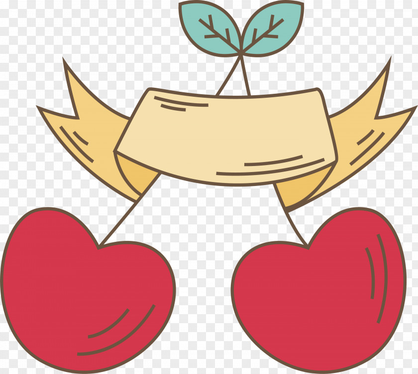 Cartoon Red Cherry PNG
