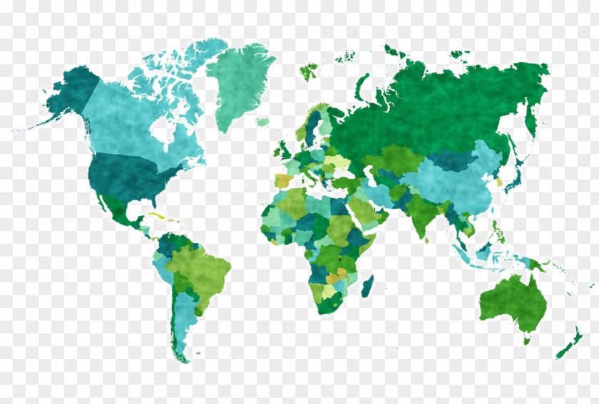 Beautiful World Map Globe PNG