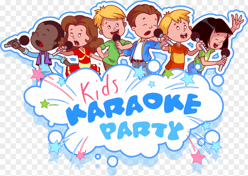 Happy Kids Vector Microphone Child Cartoon Illustration PNG