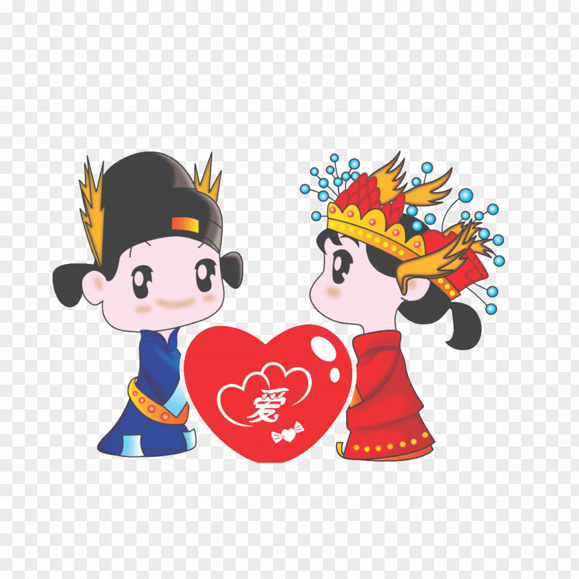 The Bride And Groom With Love Bridegroom Cartoon PNG