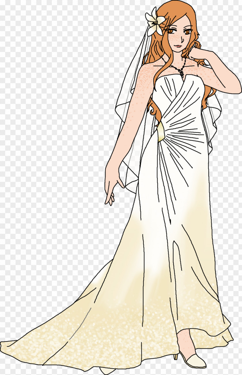 Dress Wedding Gown Line Art PNG