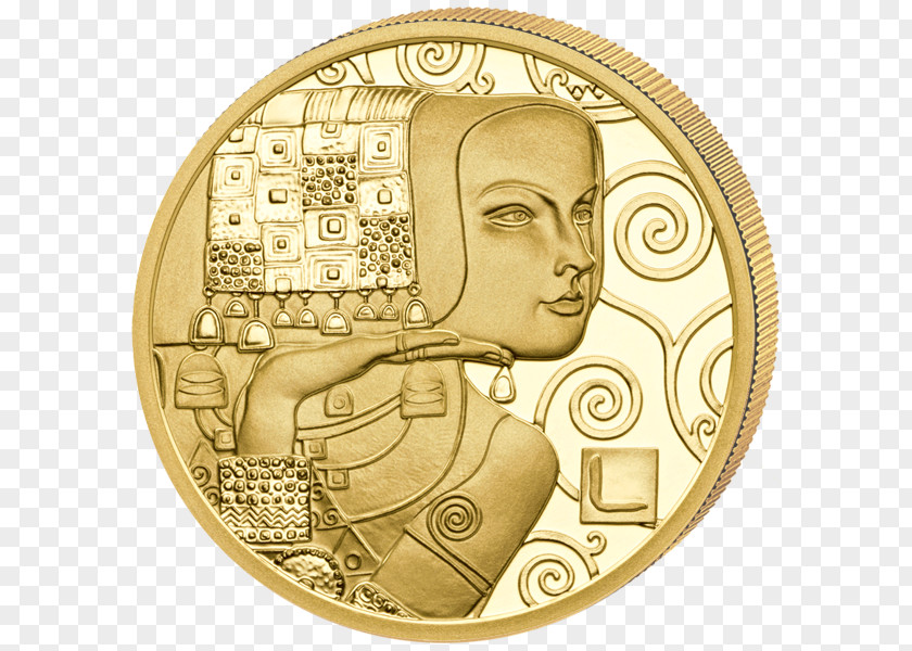 50 Fen Coins Portrait Of Adele Bloch-Bauer I Expectation The Kiss Coin Art Nouveau PNG