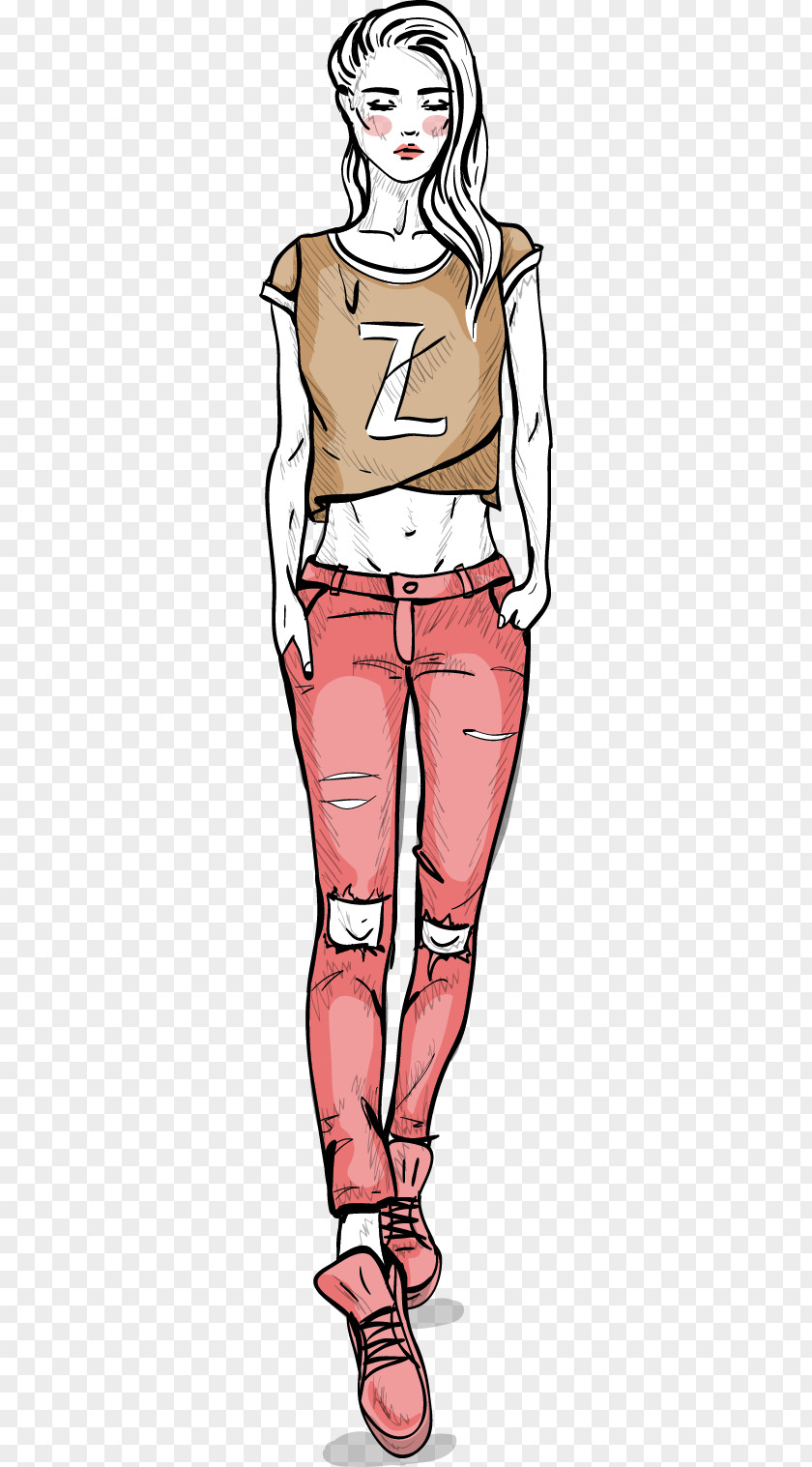 Vector Hand-painted Women Renderings Clothing Euclidean Illustration PNG