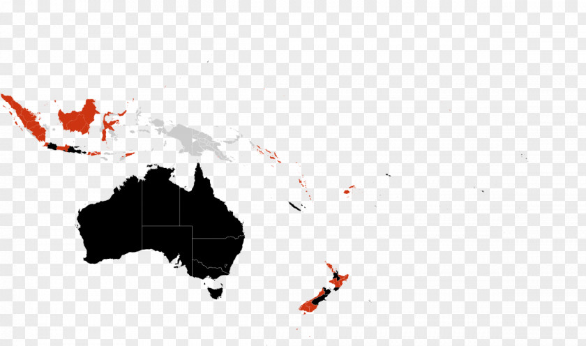 Australia New Zealand Papua Guinea Vector Graphics Map PNG