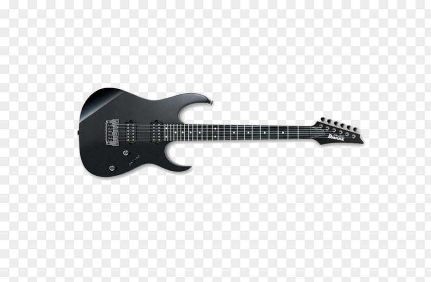 Black Guitar Ibanez RG Seven-string Electric PNG