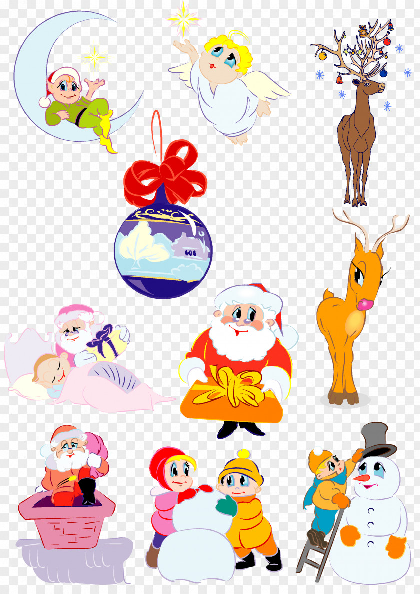 New Year Christmas Character Clip Art PNG