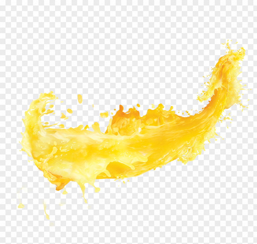 Splashing The Juice Orange Yellow Splash PNG