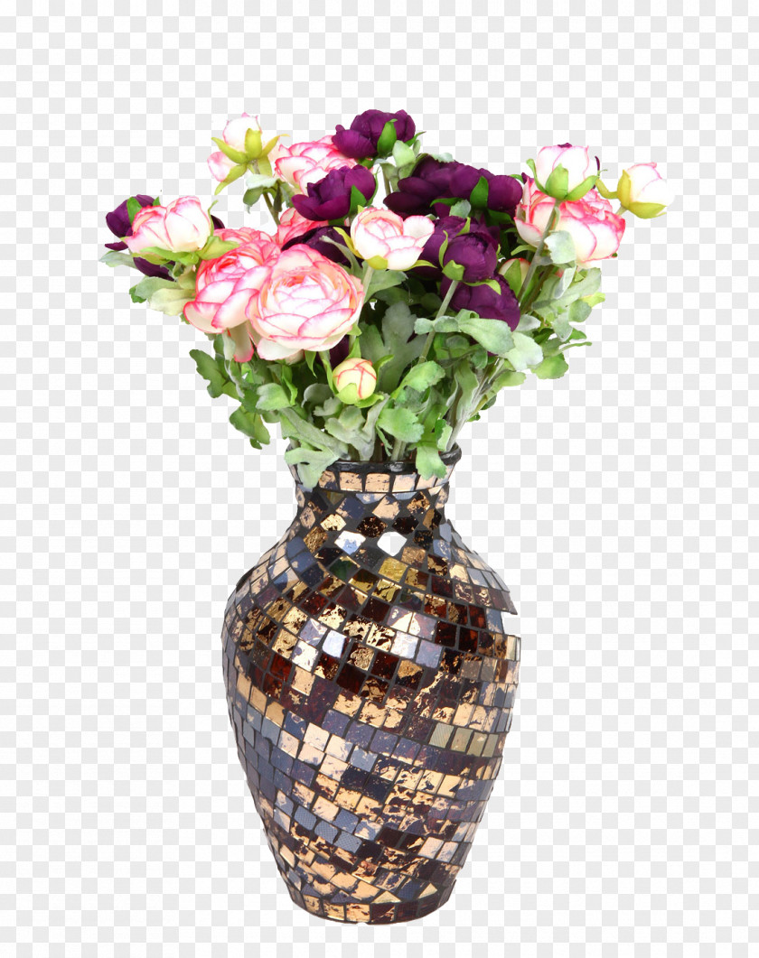 Flower Vase Glass Bouquet PNG