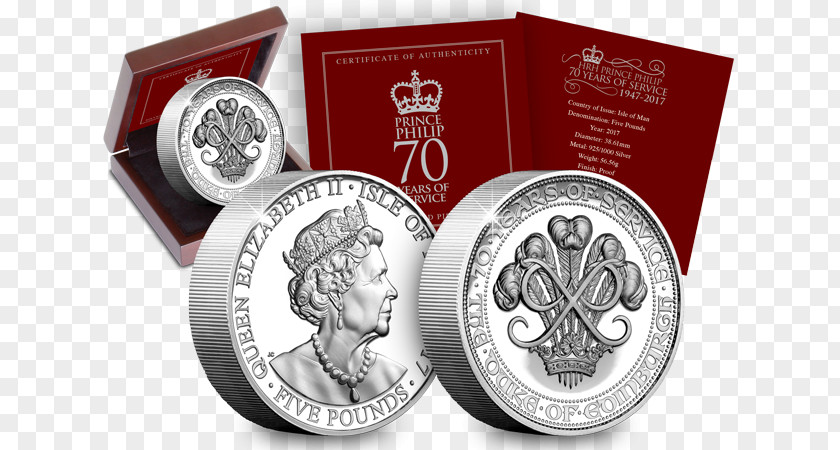 Prince Philip Proof Coinage Piedfort Silver Wedding Anniversary PNG
