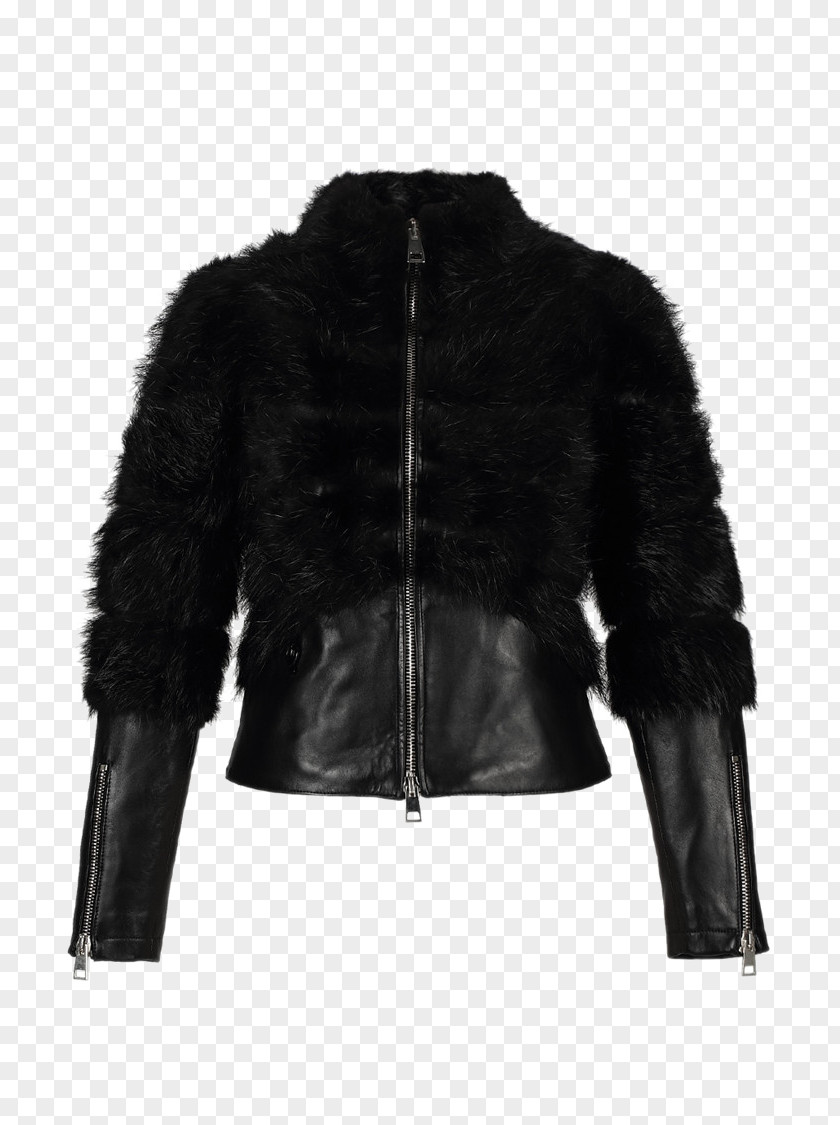 Beaver Fur Fashion Leather Stitching Long-sleeved Jacket, Ms. Jacket Clothing Coat PNG