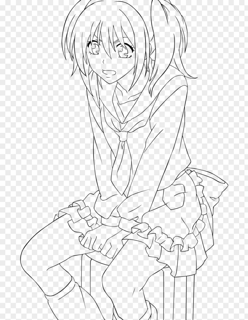 Misaki And Usui Line Art Drawing DeviantArt Work Of PNG