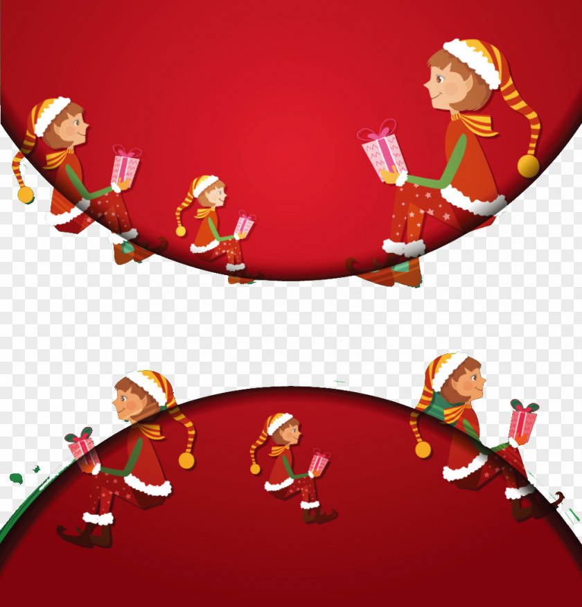 Round Red Christmas Background Poster PNG