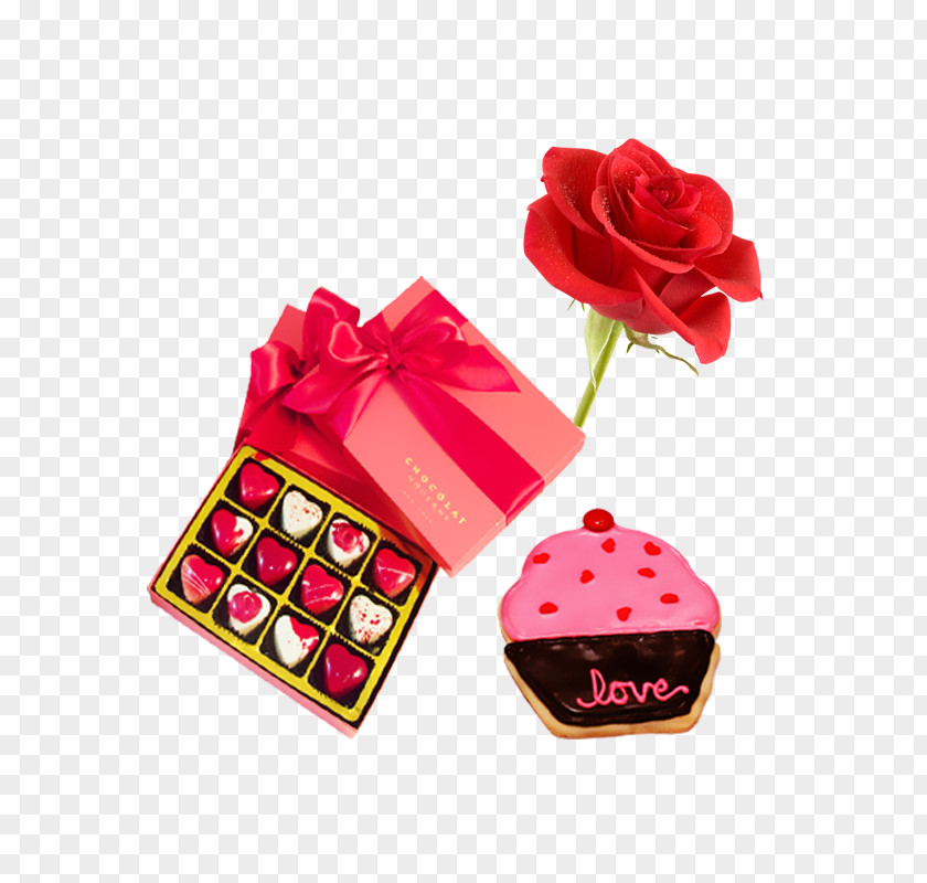 Chocolate Rose Gift Valentines Day PNG
