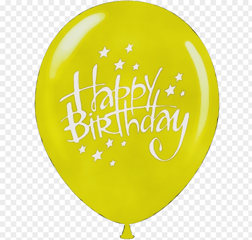 Party Supply Yellow Happy Birthday Text PNG