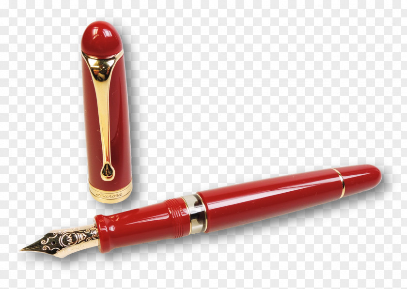 Pen Fountain Flex Nib Red PNG