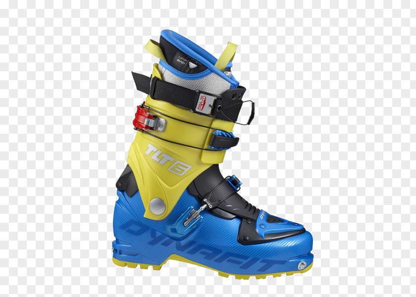 Yellow Blue Ski Boots Touring Skiing Mountaineering PNG