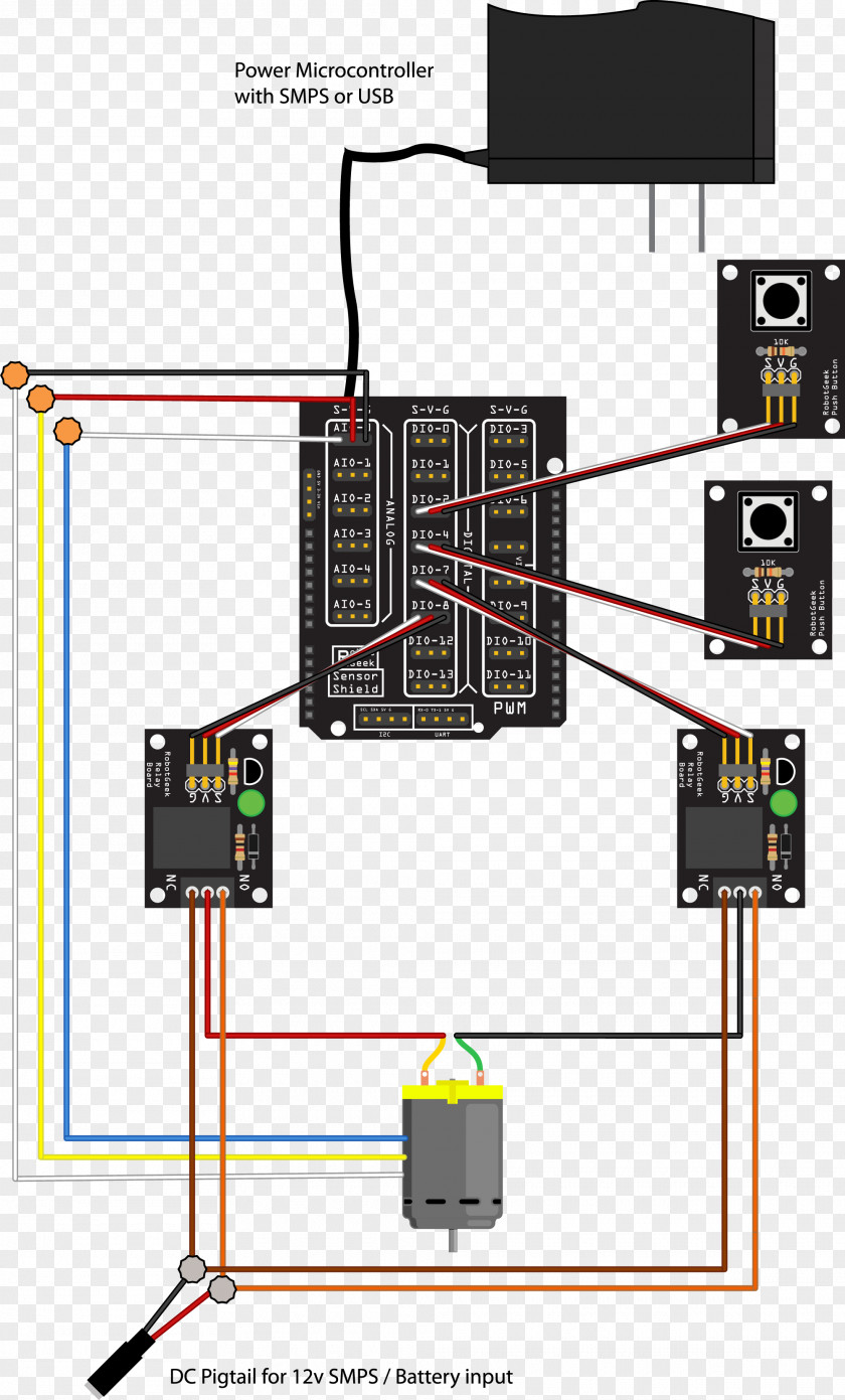 Linear Actuator Arduino Wiring Diagram Relay PNG
