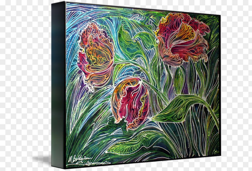 Painting Floral Design Acrylic Paint Modern Art PNG