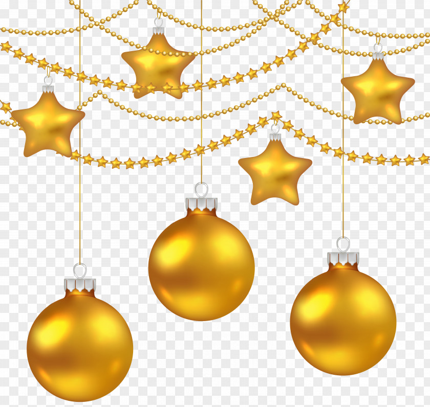 Yellow Christmas Balls Decoration Clipart Image Ornament Clip Art PNG