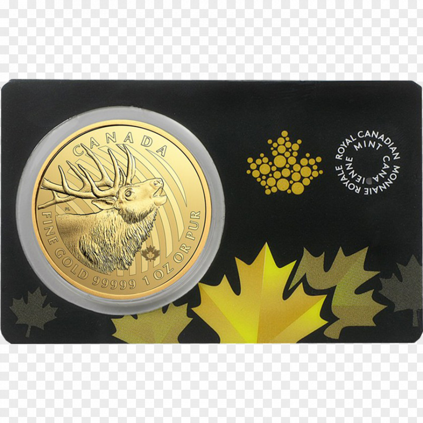 Gold Coin Canada Canadian Maple Leaf Royal Mint PNG