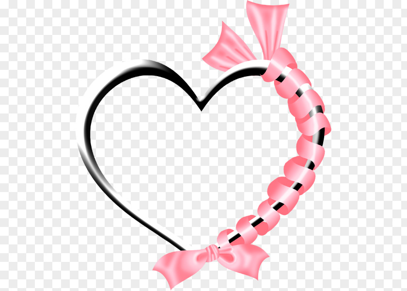 Heart Pink Black And White Clip Art PNG