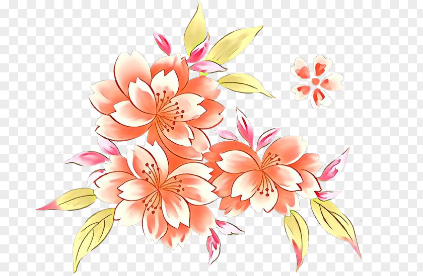 Peach Cut Flowers Floral Design PNG