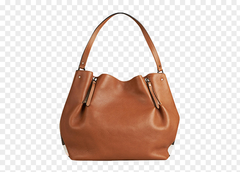 Burberry Saddle Brown Shoulder Bag Hobo Tote Leather Caramel Color PNG