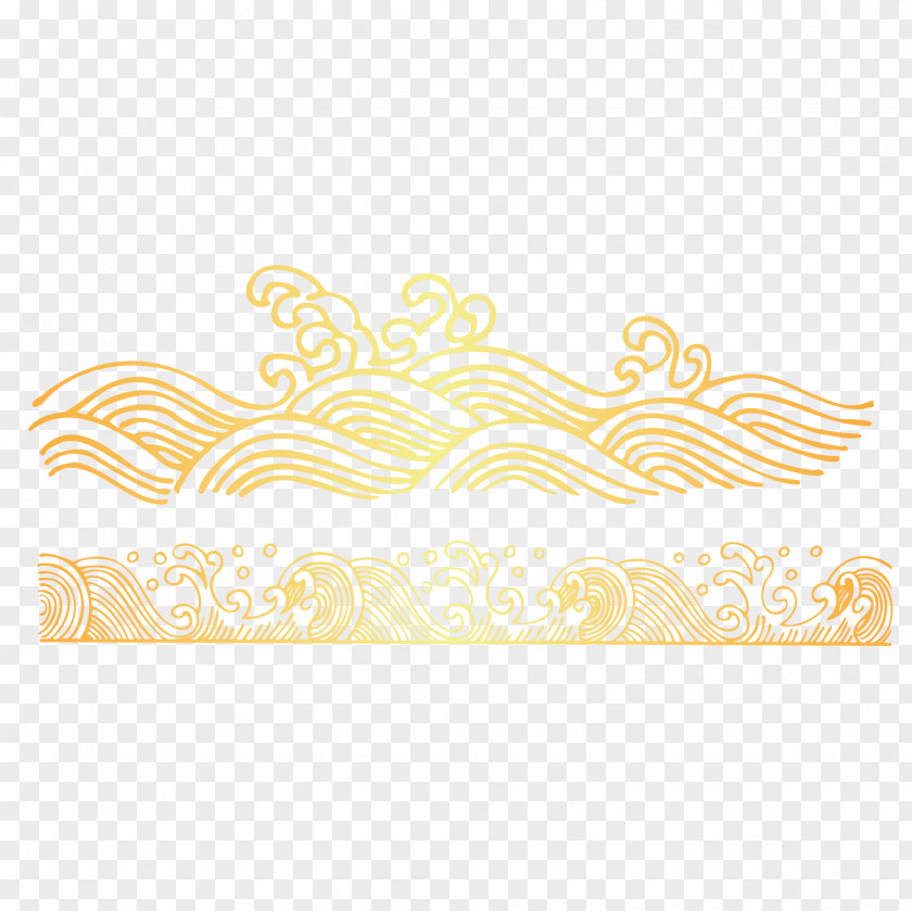 Golden Lines Of The Waves Vector Material Line Wind Wave PNG