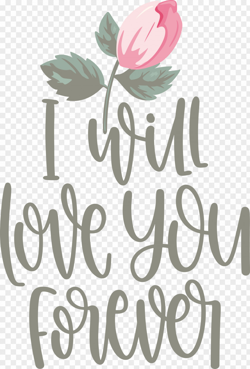 Love You Forever Valentines Day Quote PNG