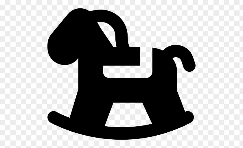 Rocking Horse Silhouette Line White Clip Art PNG