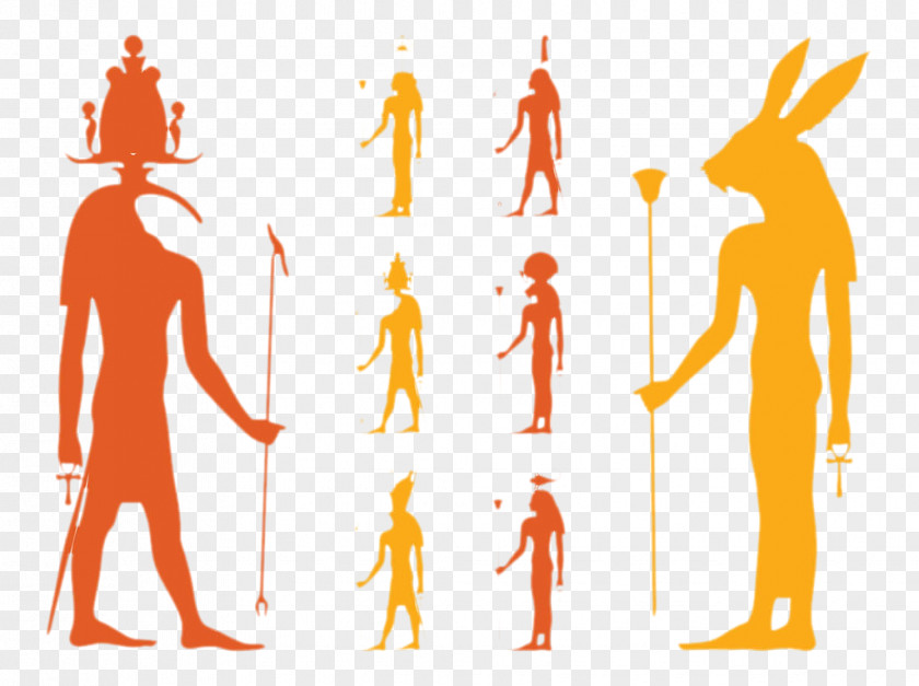 Color Silhouette Figures Ancient Egyptian Deities Deity Set Religion PNG