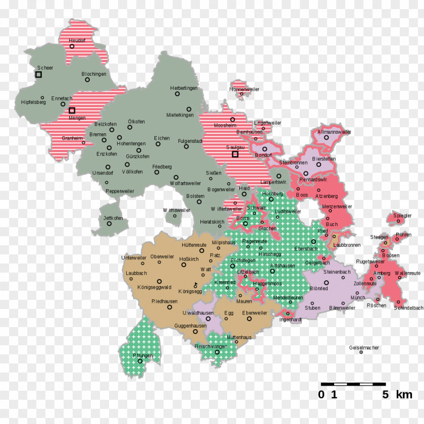 Map Oberamt Saulgau Landkreis Bad PNG